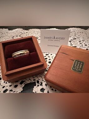 James Avery Simplicity Wedding Ring Size 11 - 14K Gold & Sterling Silver 8.61 g